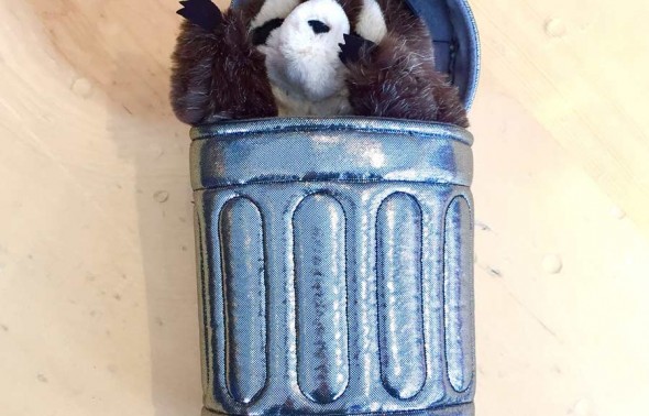 Raccoon in Trashcan Puppet